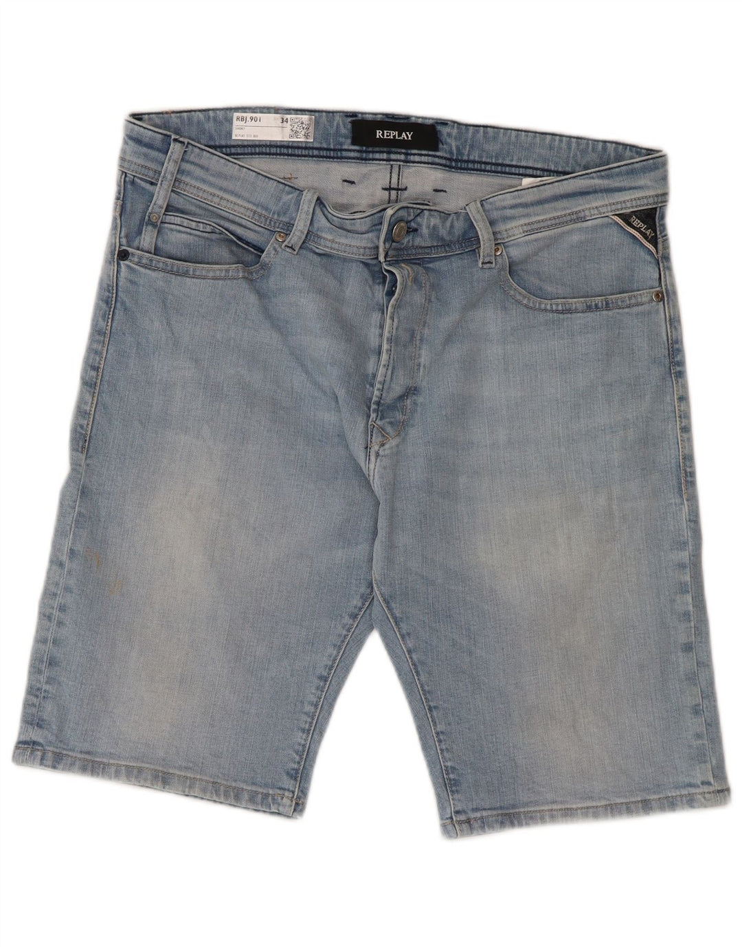 REPLAY Short en Jean Homme W24 Large Bleu Coton