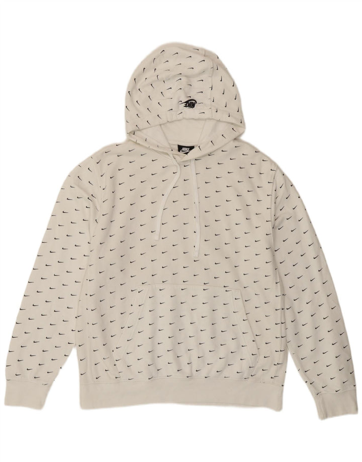 Nike Pull à capuche graphique en coton blanc moyen pour homme