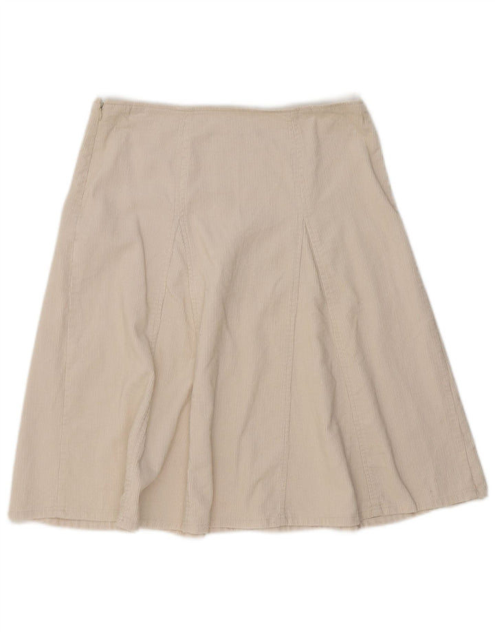 Zara Femme Jupe En Velours Côtelé Moyen W32 Blanc