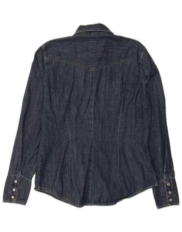 Carrera Chemise en jean pour femme UK 16 Large Bleu marine Coton