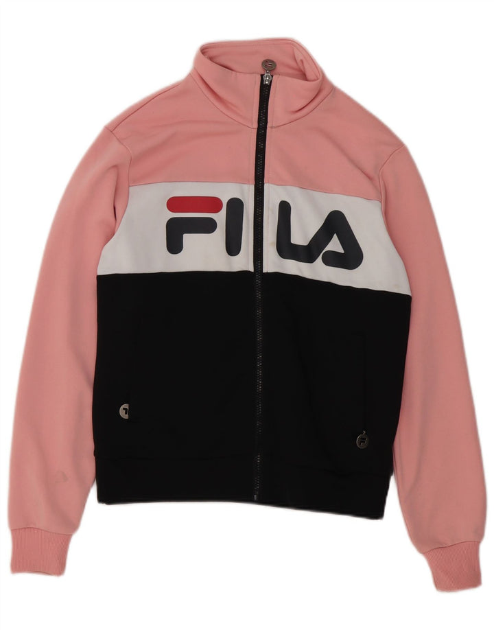 Fila Veste de survêtement graphique pour femme UK 6 XS Multicolore Colourblock