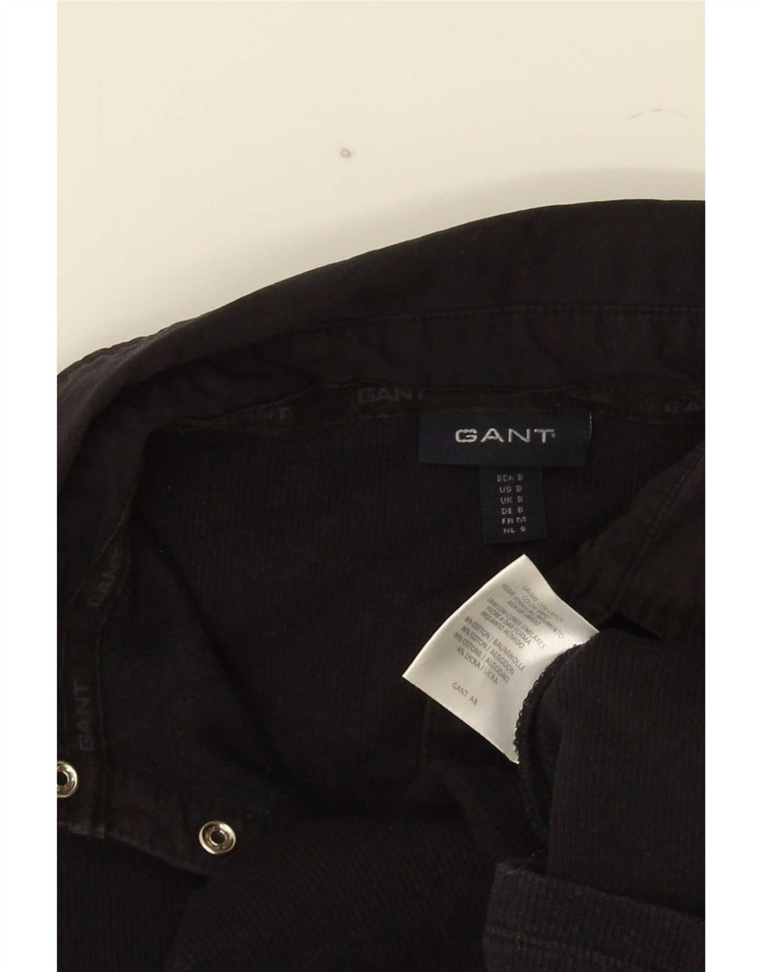Gant Polo Femme UK 8 Small Noir Coton