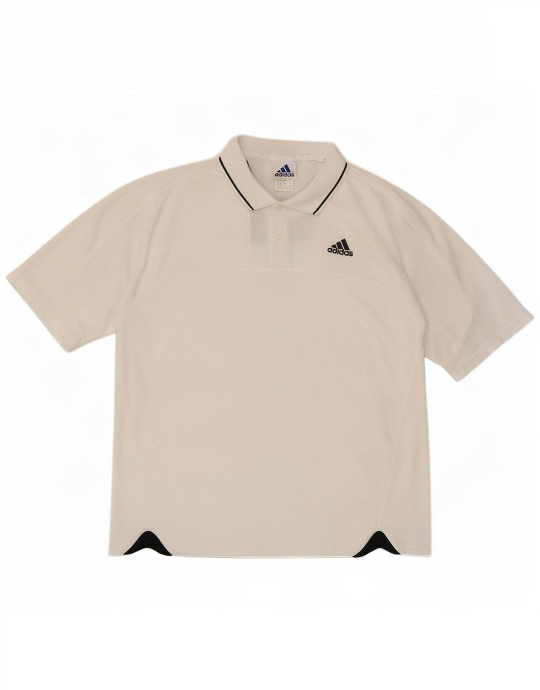 Adidas Polo Homme UK 44/46 Large Blanc Polyester