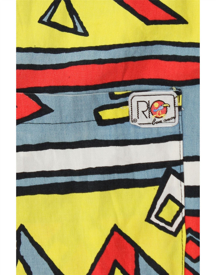 Rio Chemise à Manches Courtes Homme Large Coton Géométrique Multicolore