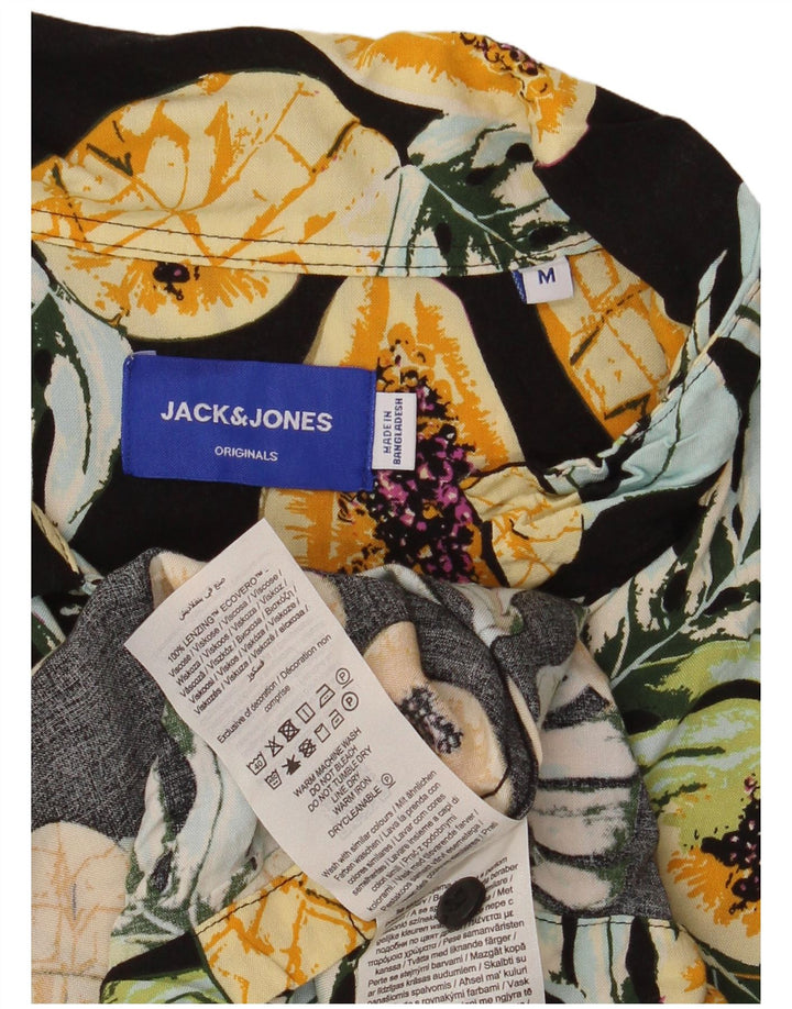 Jack & Jones Chemise à Manches Courtes Homme Noir Moyen Floral Viscose