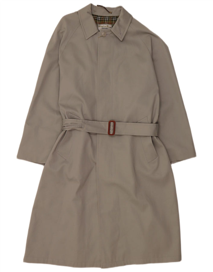 VINTAGE Trench-coat coupe ample pour homme IT 44 XS Beige Polyester