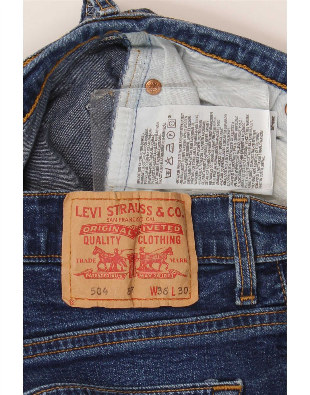 Levi's Jean 584 Bootcut Femme Bleu W36 L30 Coton
