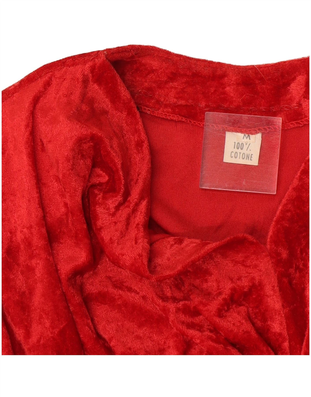 vintage Womens Velvet Body UK 14 Coton Rouge Moyen