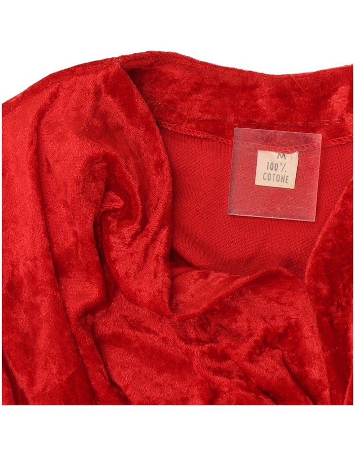 vintage Womens Velvet Body UK 14 Coton Rouge Moyen