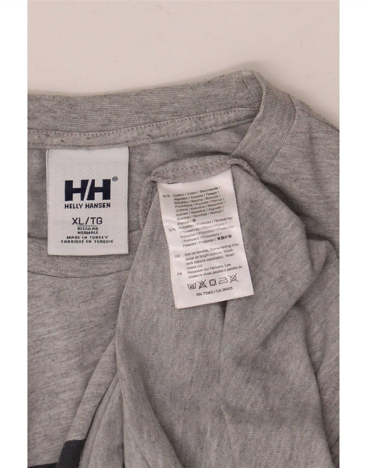 Helly Hansen T-Shirt Graphique Homme Top XL Gris Coton