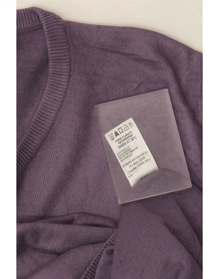 Marks & Spencer Pull à col en V Blue Harbour pour homme, petit violet