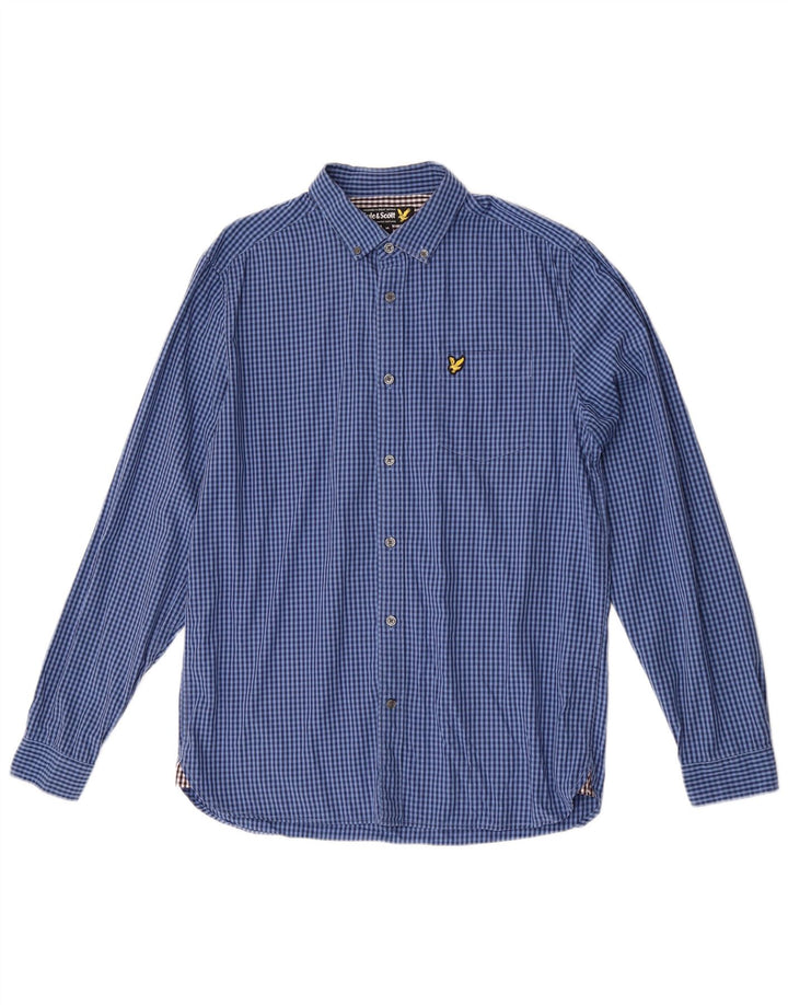 Lyle & Scott Chemise Homme Bleu Moyen Vichy Coton