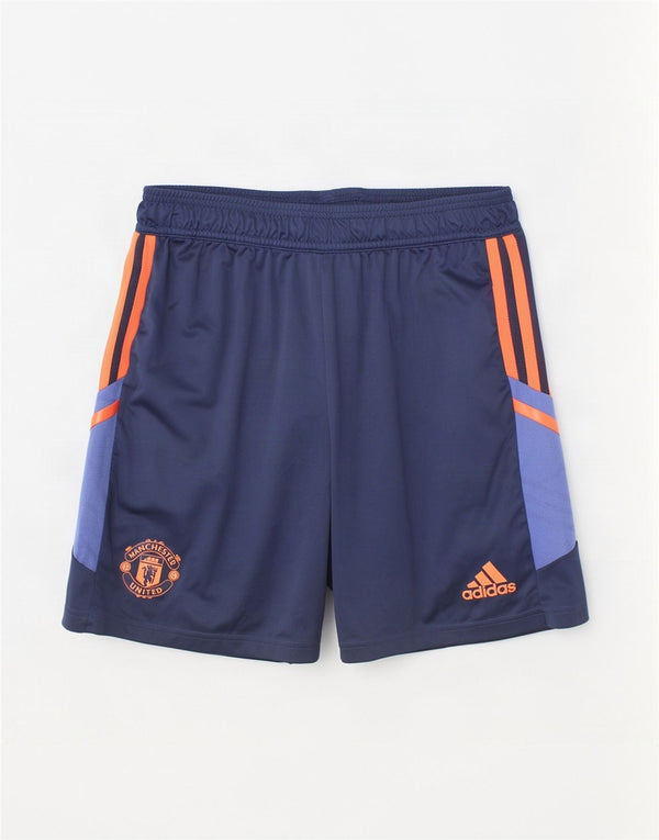 Adidas Short de Sport Manchester United Garçon 15-16 Ans Bleu Marine