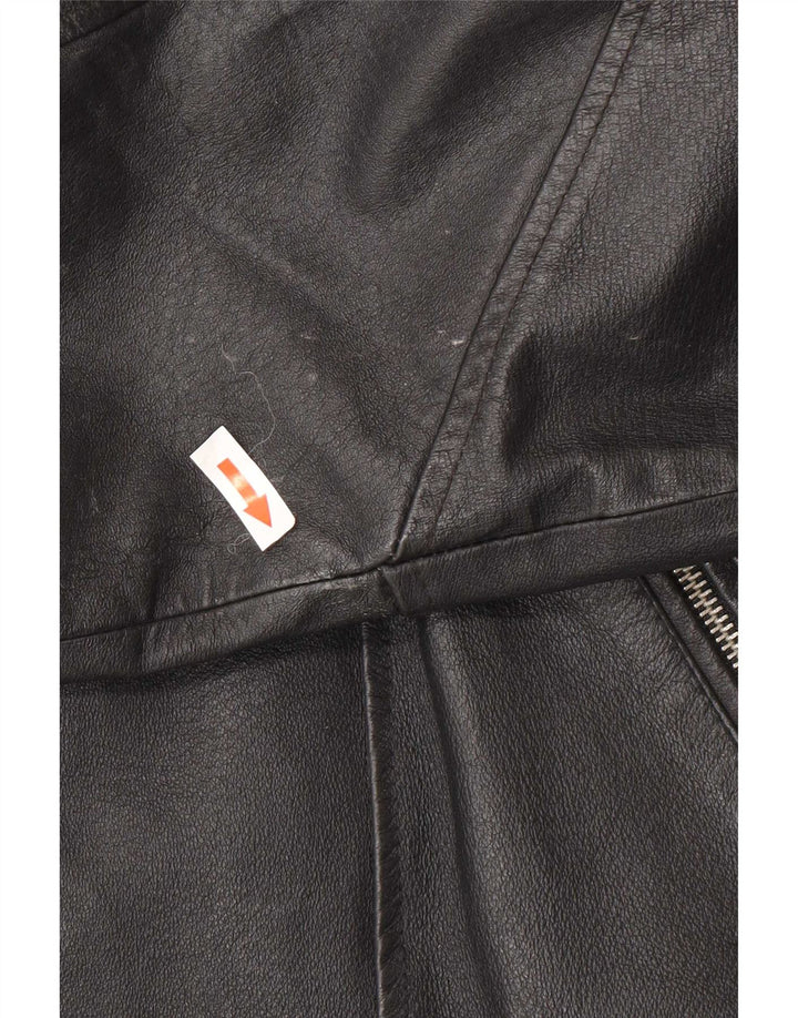 Veste motard en cuir homme vintage UK 38 Cuir noir moyen