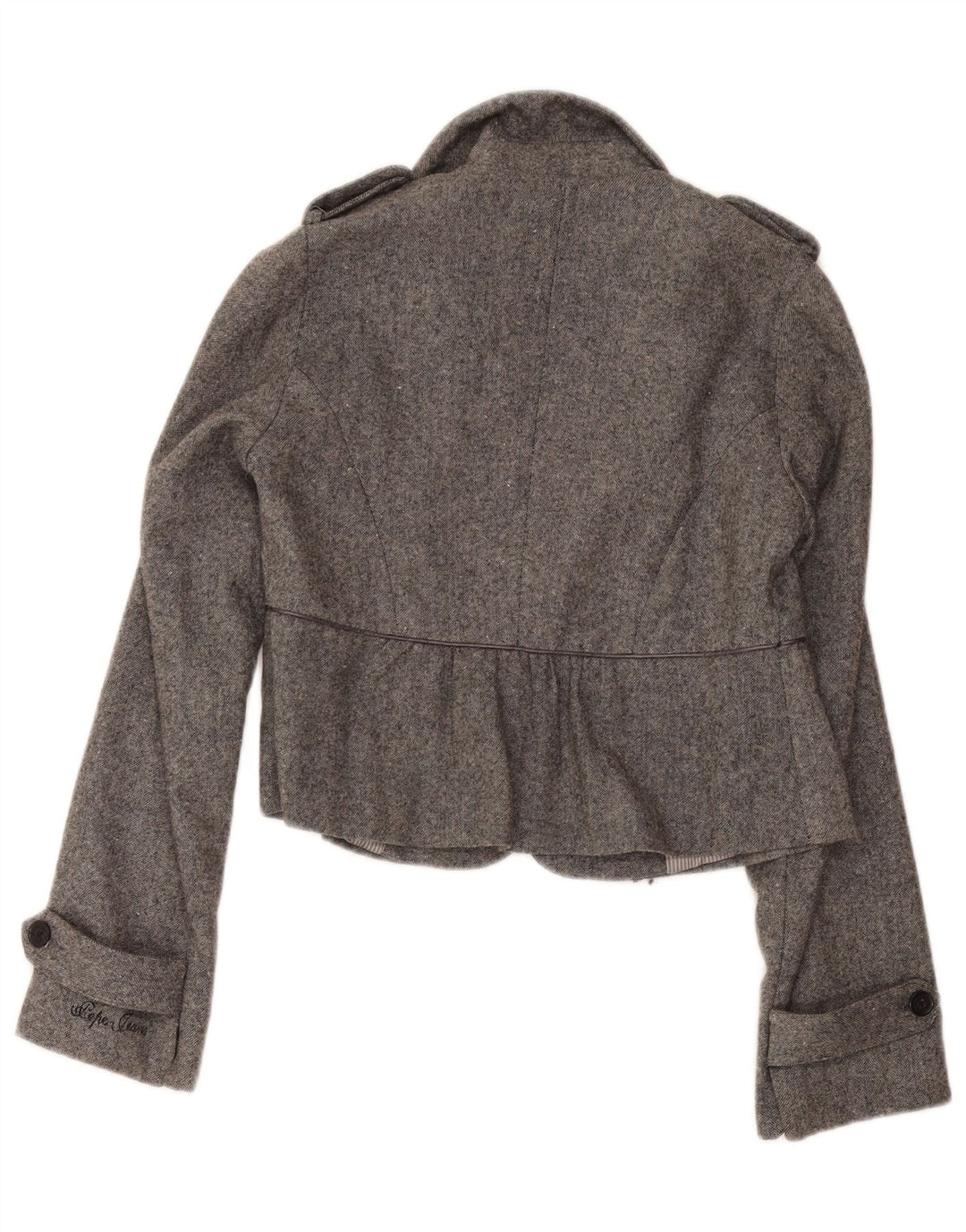 PEPE Jeans Veste blazer courte militaire pour femme UK 12 Gris moyen classique