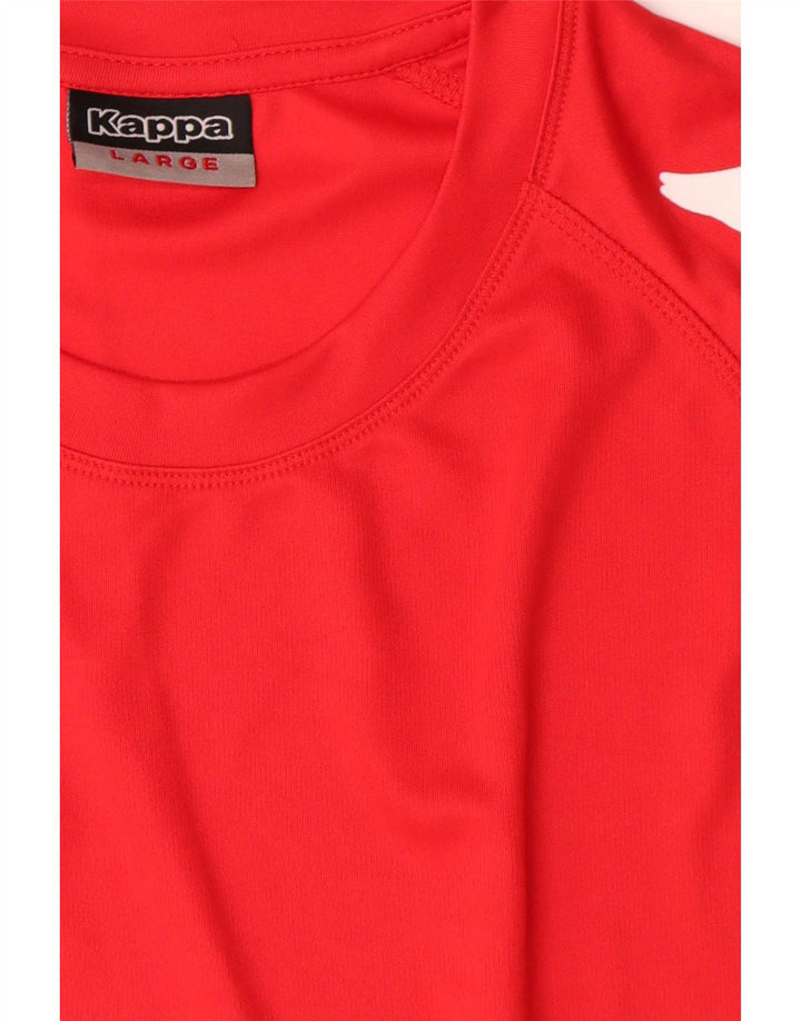Kappa Mens Graphic T-Shirt Top Large Rouge Polyester