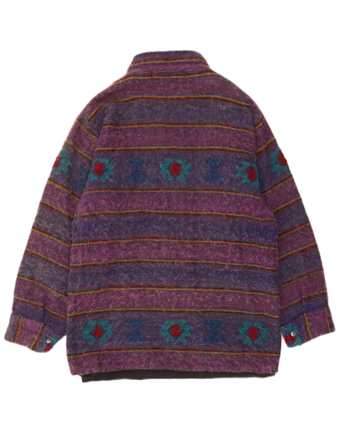 vintage Mens Duffle Coat UK 40 Grand Violet Rayé