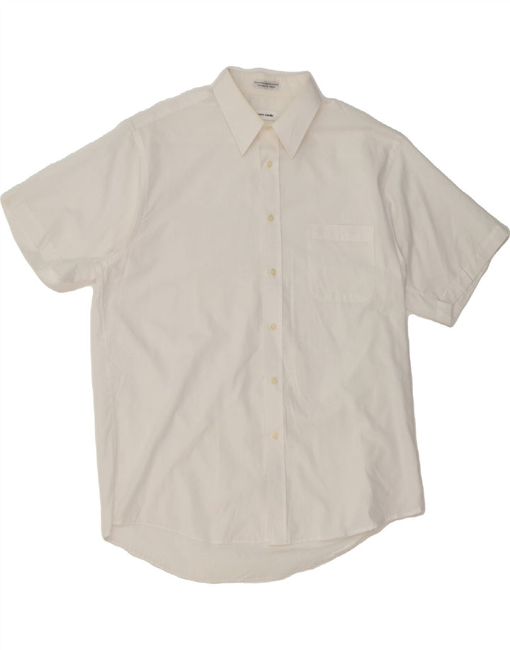 PIERRE CARDIN Mens Short Sleeve Shirt Size 16 1/2 Large White Polyester Vintage Pierre Cardin and Second-Hand Pierre Cardin from Messina Hembry 