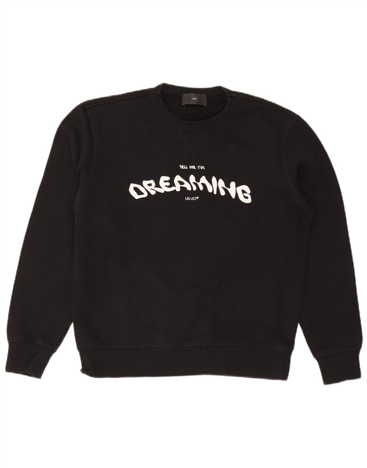 Liu Jo Sweat-Shirt Graphique Homme Coton Noir Moyen