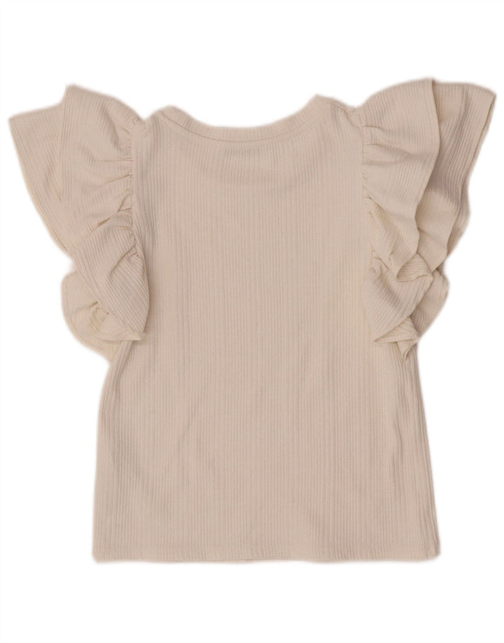 Zara Womens Crop Blouse Top UK 12 Polyester Blanc Moyen