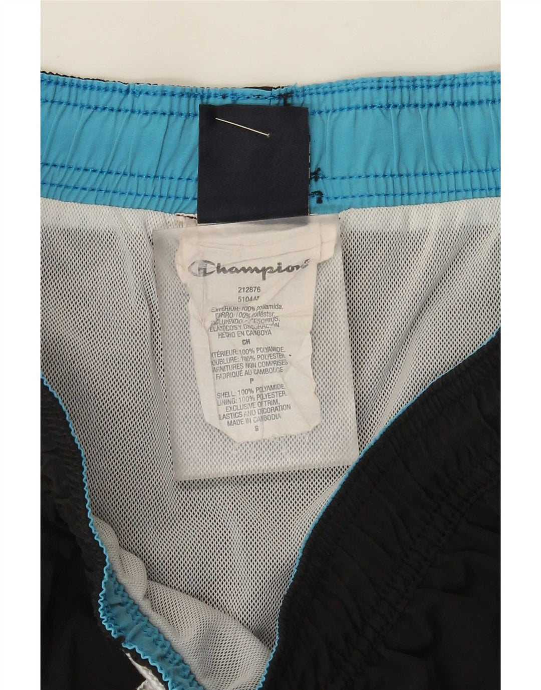Champion Short de Bain Homme Petit Noir Polyamide