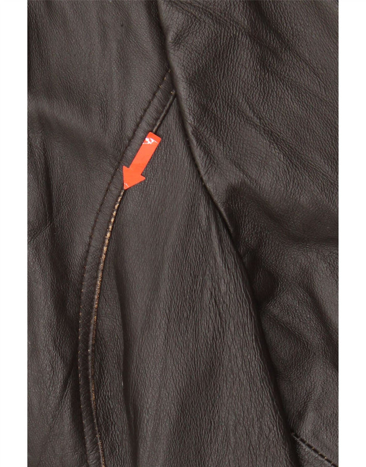 JENSEN Womens Leather Jacket IT 44 Medium Brown Leather Vintage Jensen and Second-Hand Jensen from Messina Hembry 
