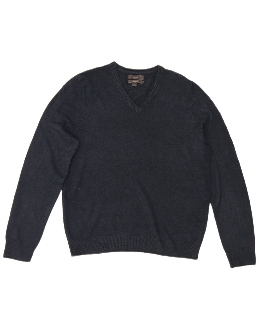 Marks & Spencer Pull col V pour homme en acrylique bleu marine Taille L