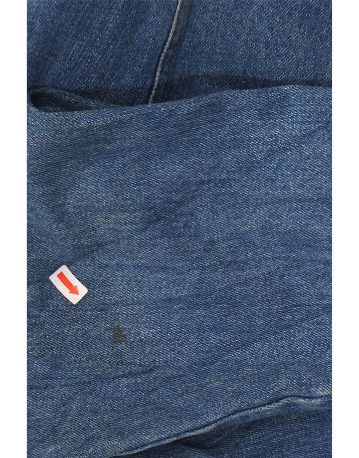 VINTAGE Femme Denim 1 Bouton Blazer Veste UK 16 Grand Bleu