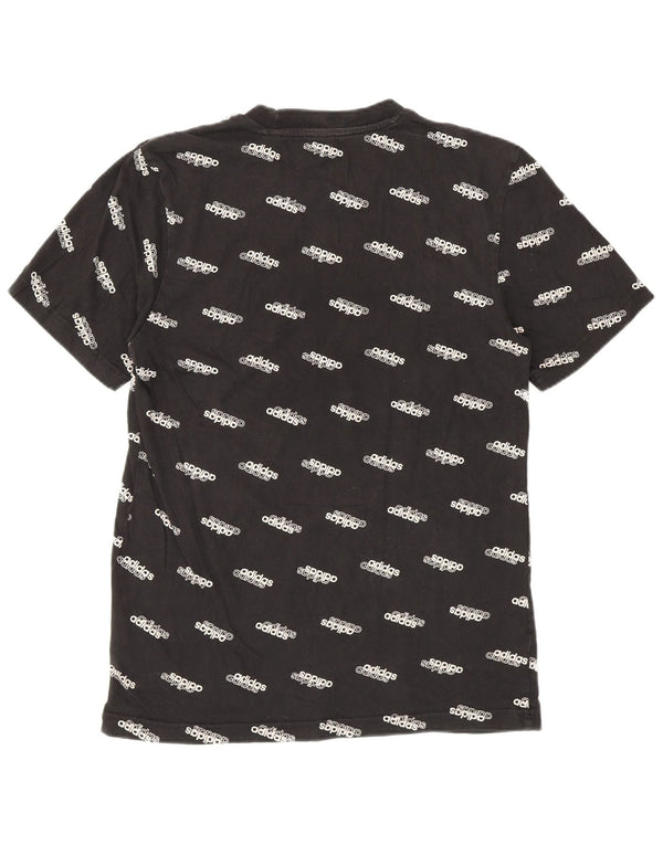 Adidas T-shirt graphique pour femme UK 10 Petit coton noir