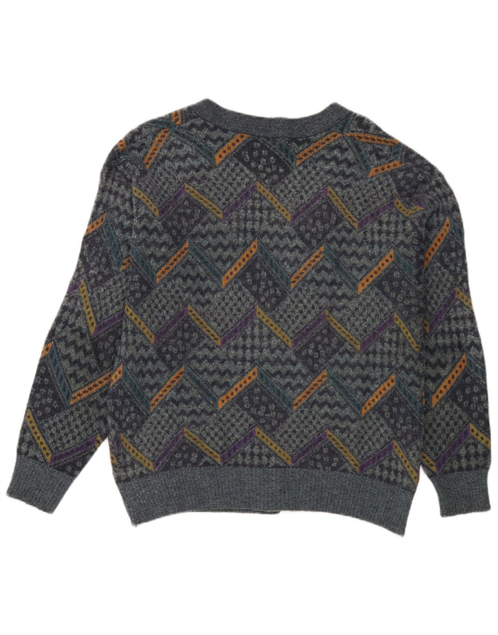 Breidhof Cardigan Pull Bleu Moyen Patchwork Homme