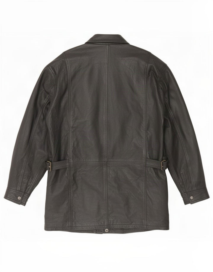 veste en cuir homme vintage UK 42 XL Noir