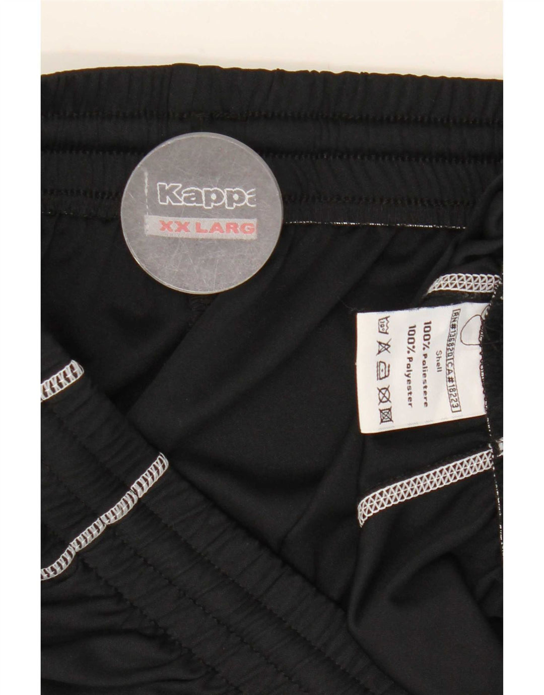 Kappa Short de sport graphique pour homme 2XL Noir Polyester