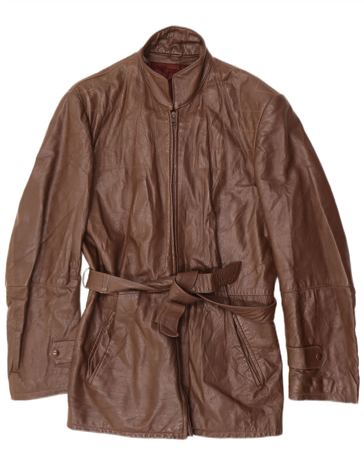 Veste en cuir femme vintage IT 50 XL Marron
