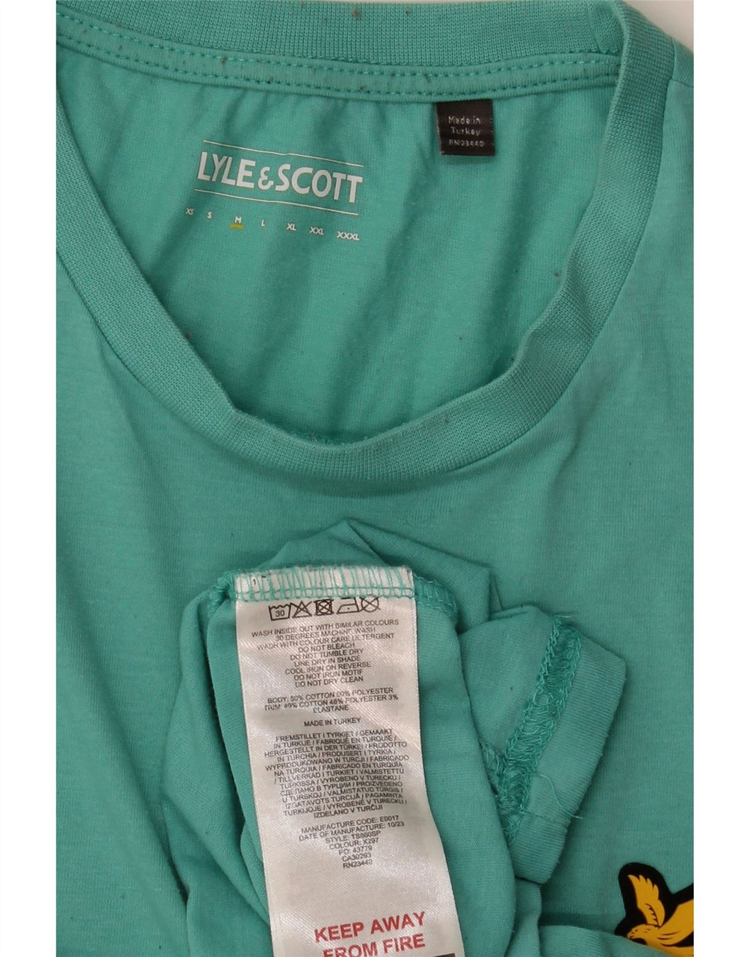 LYLE & SCOTT T-Shirt Homme Coton Turquoise Moyen
