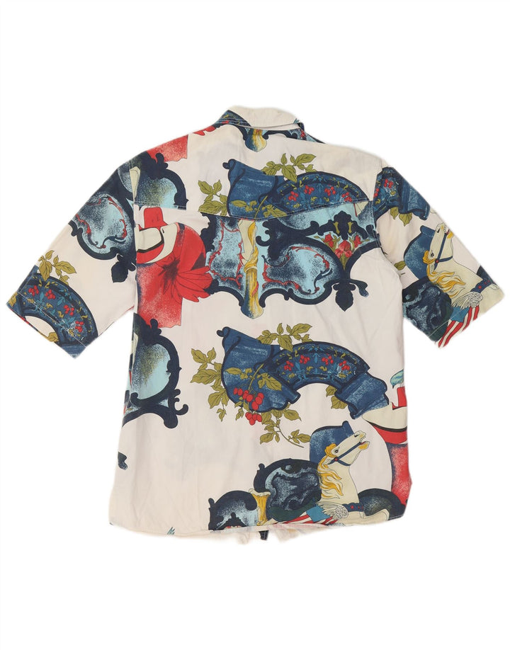 Otto Kern Femme UK 12 Coton Floral Blanc Moyen