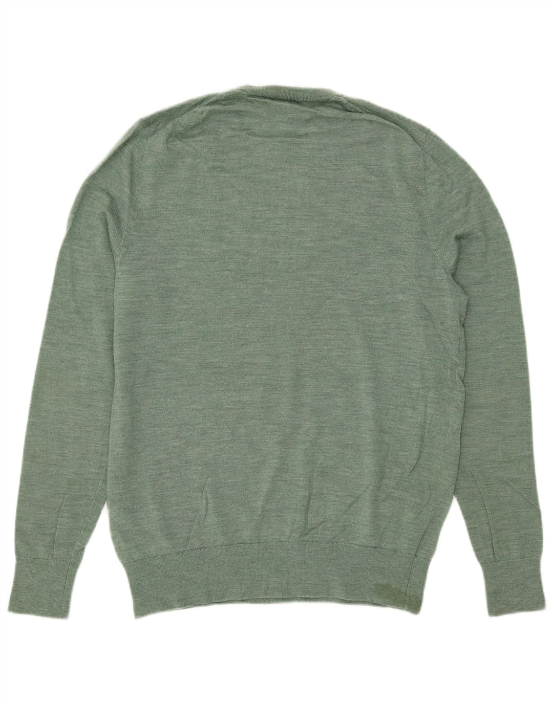John Lewis Pull à col rond pour homme en laine mérinos vert moyen