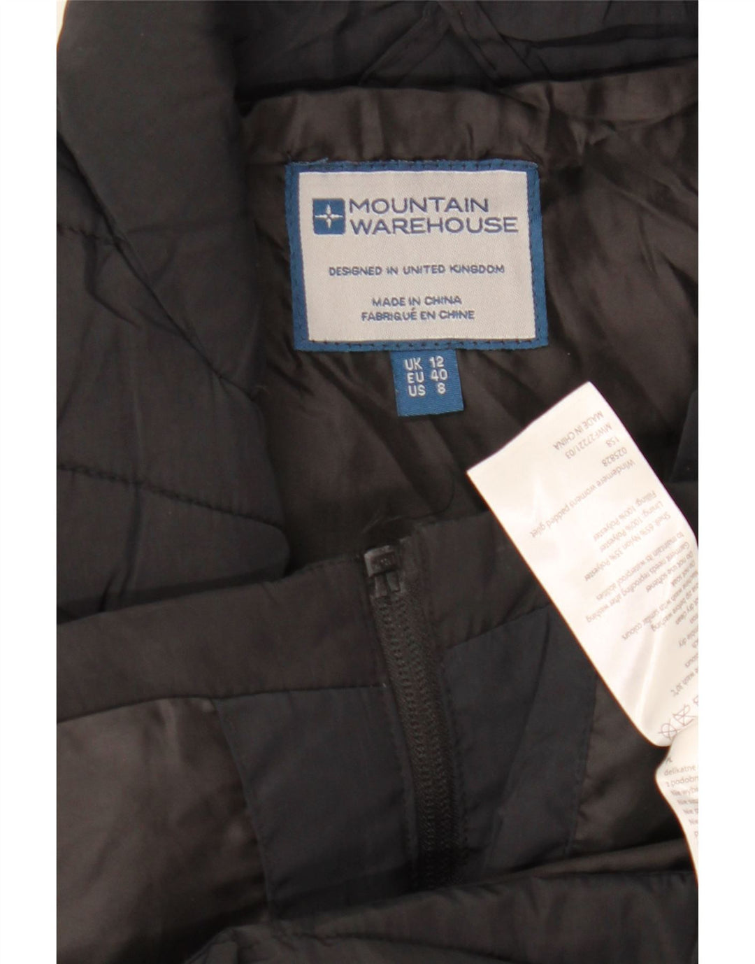 Mountain Warehouse Gilet rembourré pour femme UK 12 Medium Noir Nylon