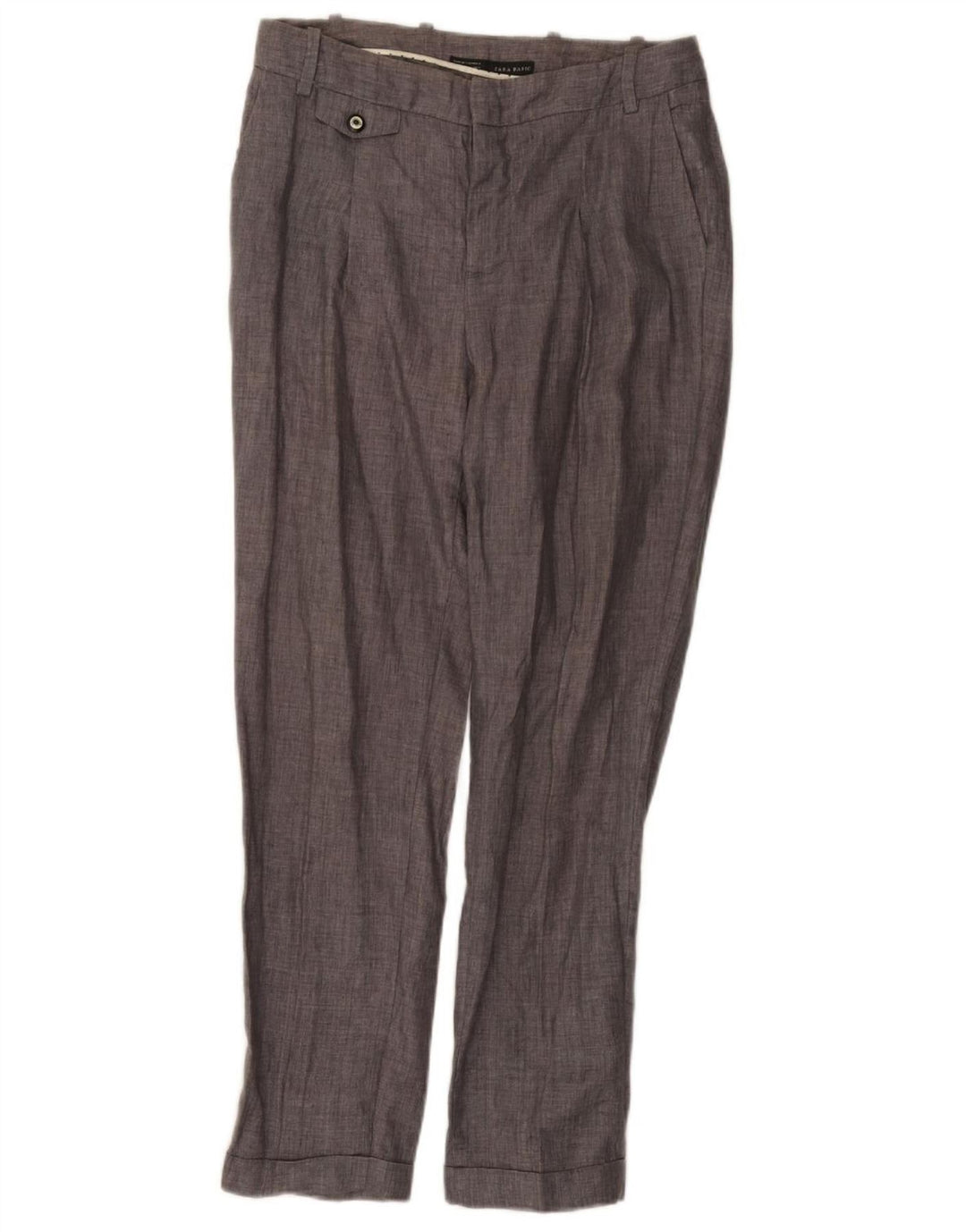 Zara Pantalon Chino Droit Femme Moyen W28 L27 Gris