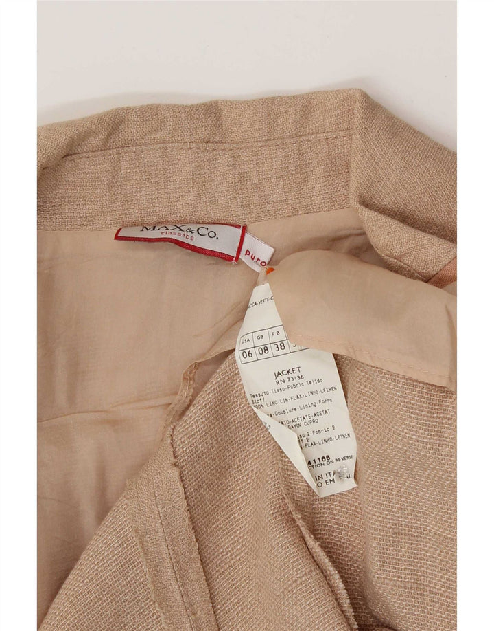 Max & Co. Veste Blazer 3 Boutons pour Femme UK 8 Petit Lin Rose