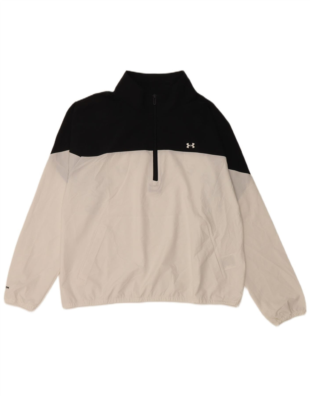 UNDER ARMOUR Haut de survêtement pull pour femme UK 16 Large Blanc Colourblock