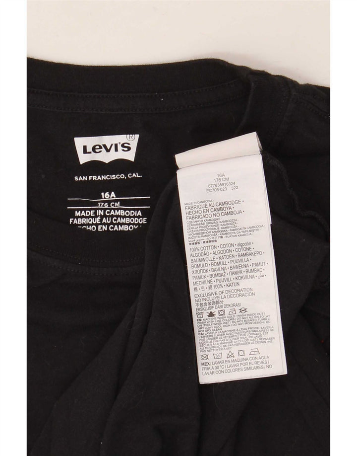 Levi's Garçon Top Manches Longues 15-16 ans Noir Coton
