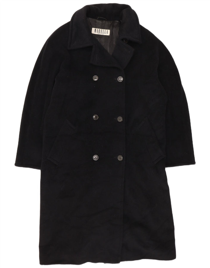 Marella Manteau croisé pour femme UK 12 Laine noire moyenne