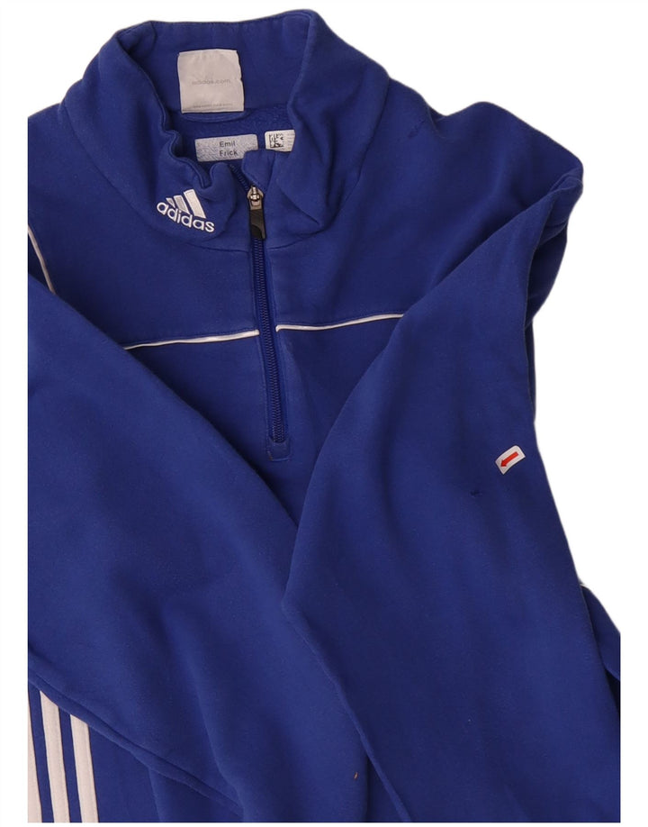 ADIDAS Sweat-shirt à col zippé pour homme UK 48/50 XL Bleu