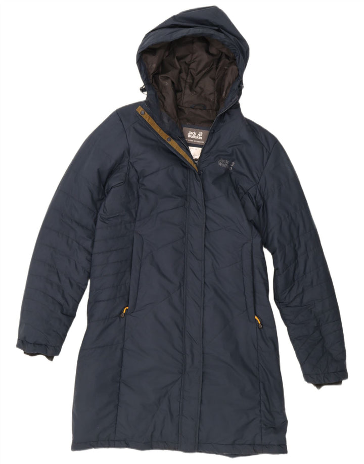 Jack Wolfskin Manteau rembourré à capuche pour homme UK 12/14 Bleu marine moyen Polyester