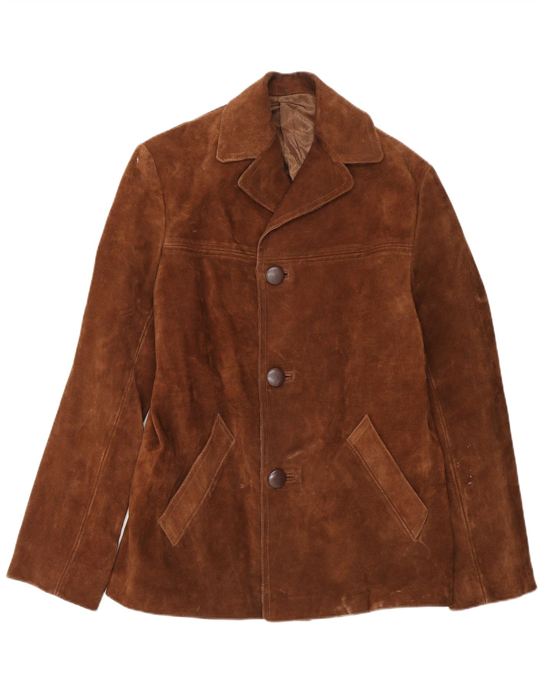 veste en daim homme vintage UK 36 Petit Brun