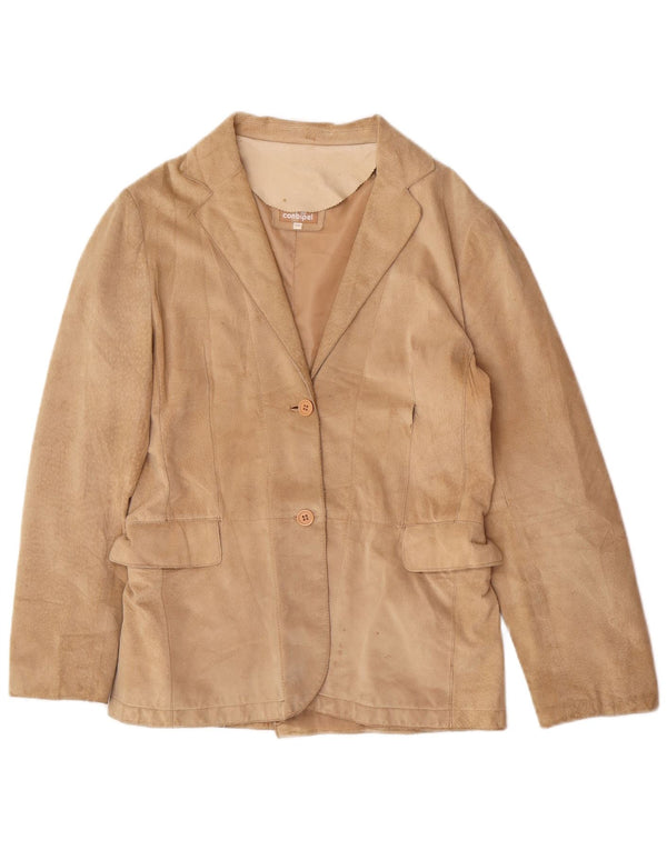 Conbipel Veste Blazer En Daim Pour Femme À 2 Boutons IT 48 XL Cuir Beige