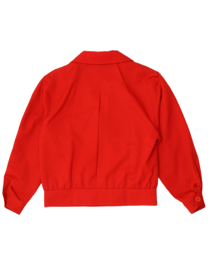 vintage Femme Double Breasted Bomber Jacket IT 42 Laine Rouge Moyenne