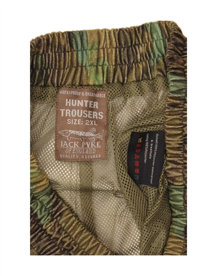 JACK PYKE Mens Hunter Cargo Tracksuit Trousers 2XL Green Camouflage Vintage Jack Pyke and Second-Hand Jack Pyke from Messina Hembry 