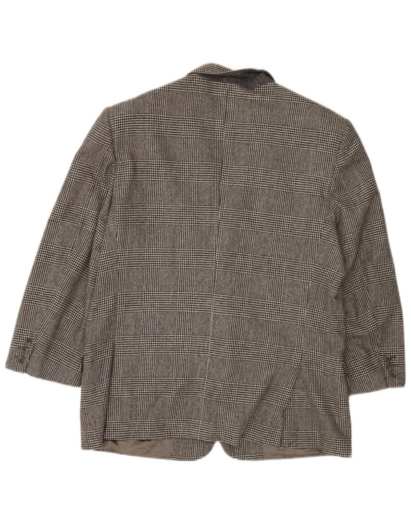 Valentino Veste Blazer 2 Boutons Homme IT 54 2XL Gris Pied-de-Poule