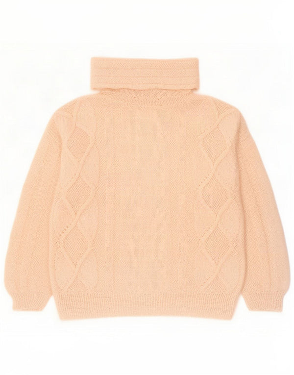 Vintage Womens Roll Neck Jumper Sweater UK 16 Large Pink